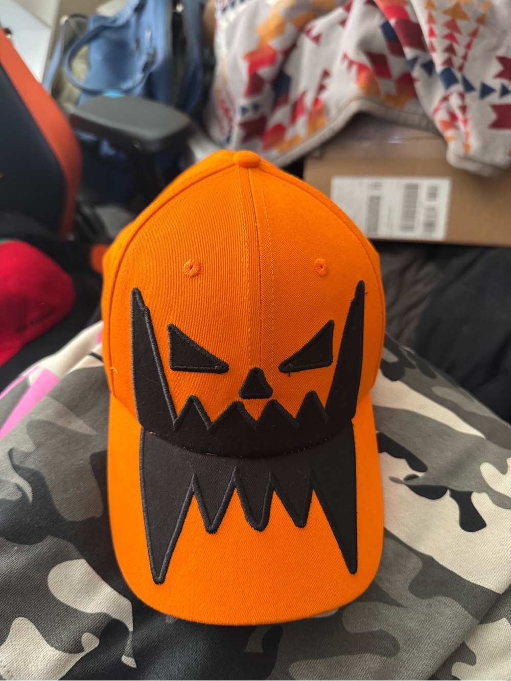 Orange asspizza pumpkin cap